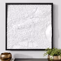 Edinburgh relief frame detail — 3D map wall decor
