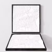 Edinburgh relief frame detail — 3D map wall decor