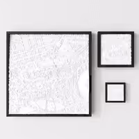 Edinburgh relief frame detail — 3D map wall decor