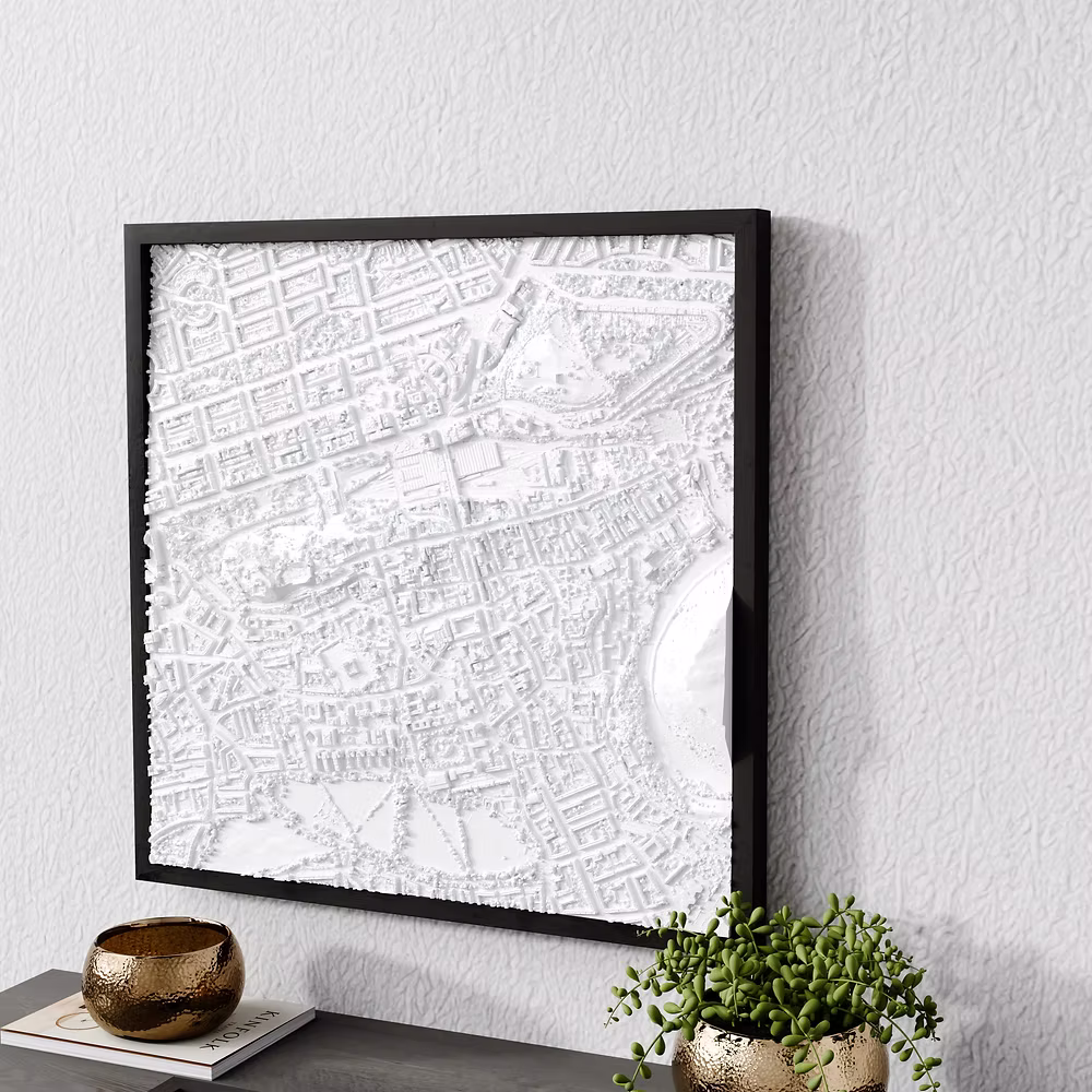 Tablou relief 3D cu harta orașului Edinburgh, Regatul Unit — varianta Collector