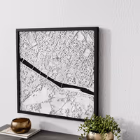 Florența relief frame detail — 3D map wall decor