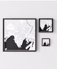 Oslo relief frame detail — 3D map wall decor