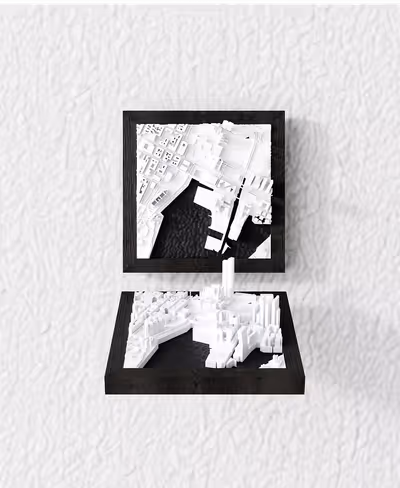 Tablou relief 3D cu harta orașului Oslo, Norvegia — varianta Discover