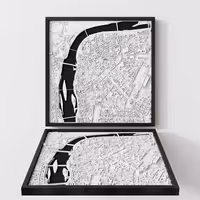 Praga relief frame detail — 3D map wall decor