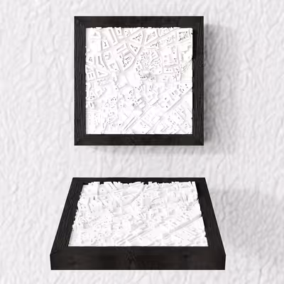 Tablou relief 3D cu harta orașului Praga, Cehia — varianta Discover