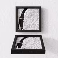 Praga 3D city relief frame — handcrafted wall art in Cehia