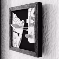 Singapore relief frame detail — 3D map wall decor