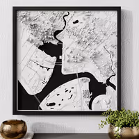 Singapore 3D city relief frame — handcrafted wall art in Singapore